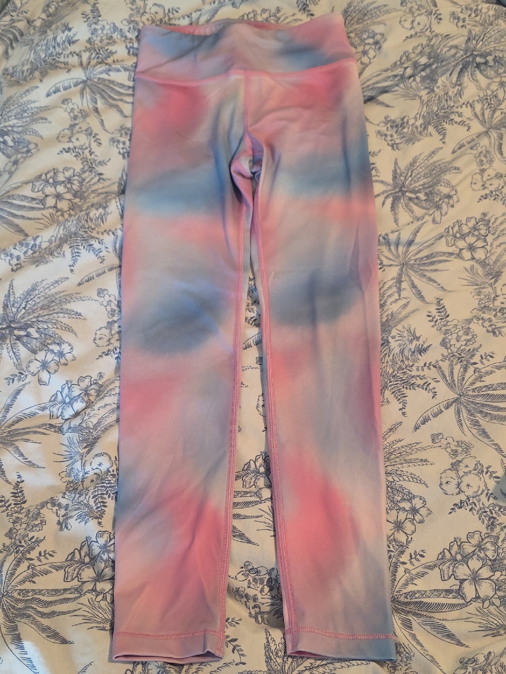 Athleta Girl Pink and Blue Tie-Dye Kids Leggings